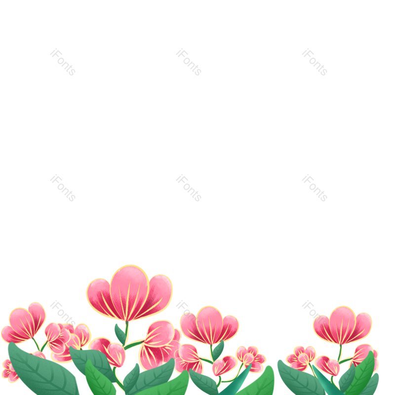 插画图片,边框素材元素,花卉PNG,鲜花免抠素材